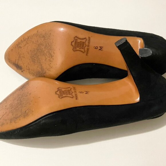 Vintage YSL Black LeatherPumps Heels Women's Sz 6M Made in Italy - Picture 6 of 7